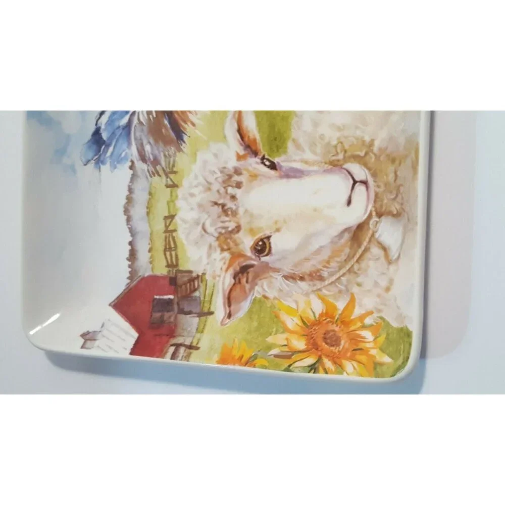 Pier 1 Imports Rectangle Plate Serving Tray Platter Stoneware 14x7